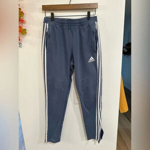 Adidas Pants Men S Light Blue 3 White Stripe Regular Fit Joggers Sweatpants